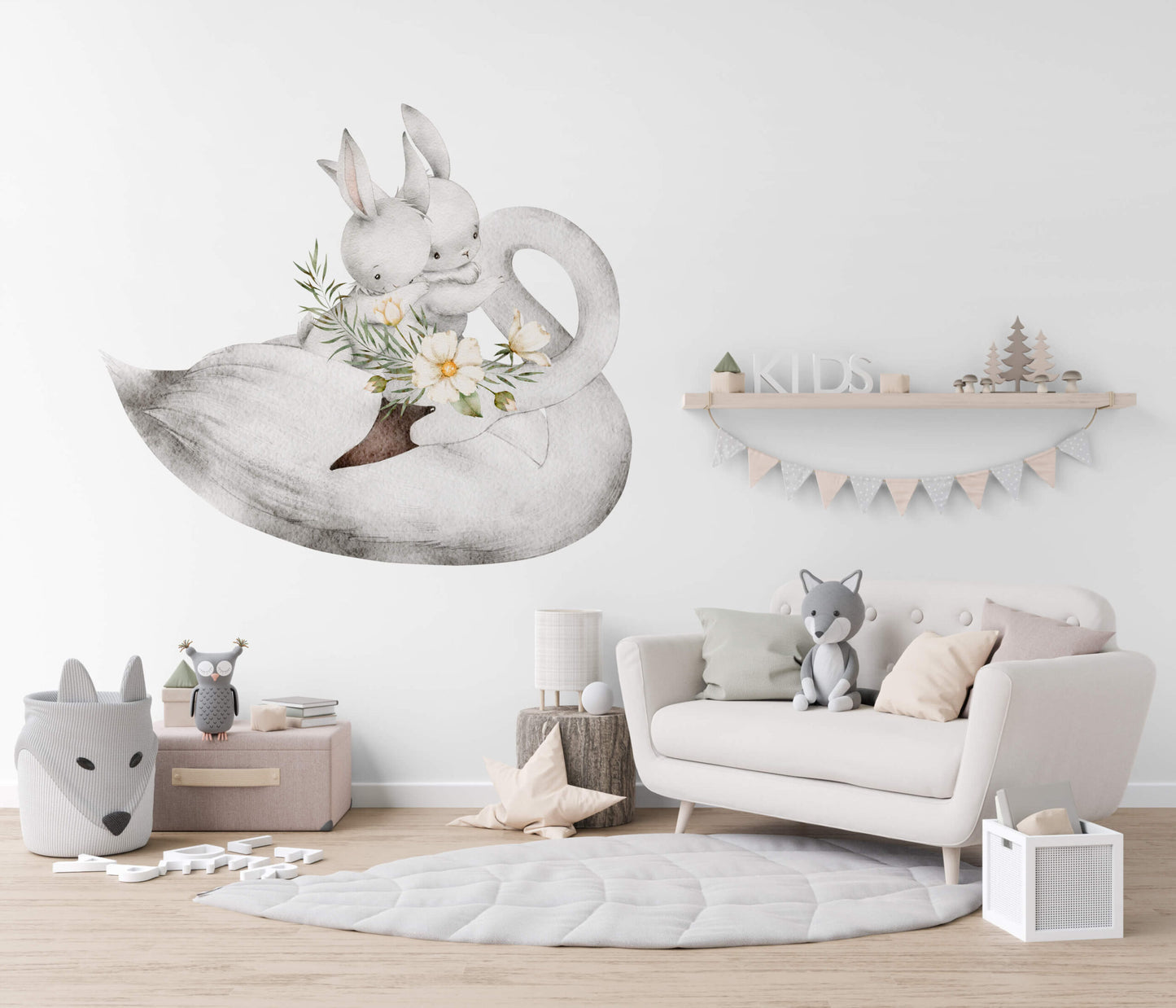 White Rabbits Wall Sticker